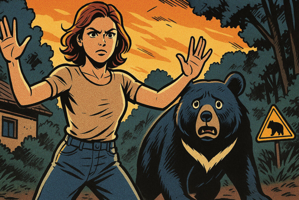 クマを守る女性