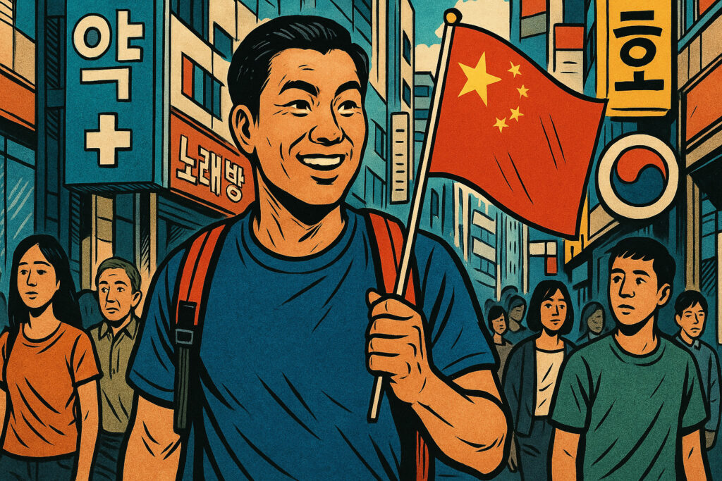 ソウルの街を歩く中国人観光客