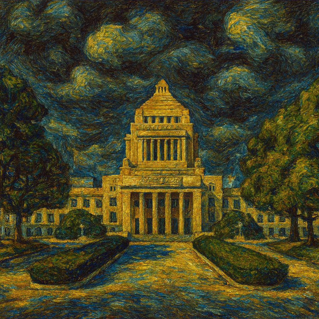 暗雲立ちこめる国会議事堂